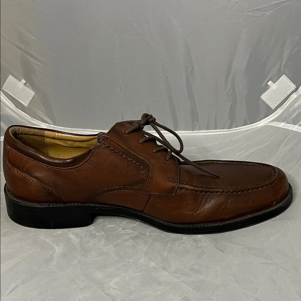 Chaps Men's Dark Brown Genuine Leather Lace-Up Oxfords - Size 11